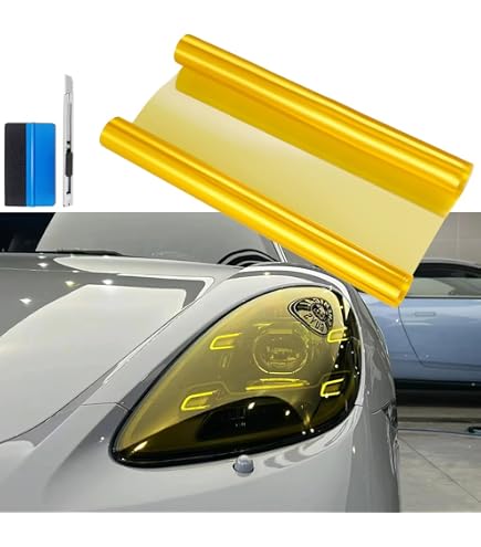 Film Adhésif Jaune Pour Phares Vorcool - 30x60cm, Protection Et Décoration Voiture/moto