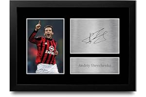HWC Trading FR A4 Andriy Shevchenko A C Milan Regali Stampati Autografo Firmato Foto Per Gli Appassionati Di Calcio E Sostenitori - A4 Framed