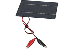 EXTRWORY Portable Small Solar Panel,10W 12V Outdoor Portable Portable Polycrystalline Solar Panel with Clip for 9-12V Battery Charging