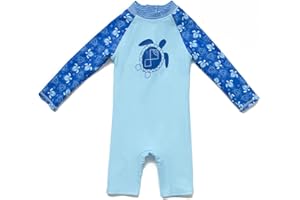 BONVERANO Costume Bagno Bambini UPF 50+ Protezione Solare Maniche Corte Chiusura Zip