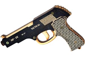 HAPPY FROG 2011 Automatic Pistol Elastic Rubber Band Launcher Gun 10 Bands Included Many Colors, Black