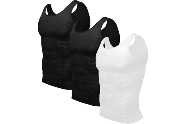 Odoland mäns bantningsväst 3-pack kroppsformare kompressionströja mage undertröja kompression muskel tank