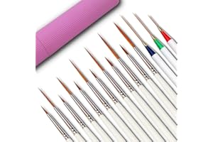 AFANTTI 15 Stück Detail Feine Pinsel Set Malen nach Zahlen Künstler Malpinsel |Sehr Fein Spitze | für Miniatur Acryl Modellbau Öl Aquarell Wasserfarbe Nageldesign White
