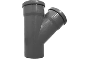 KACZMAREK HT Abzweig T-Stück Verbinder DN 50/50 45° Grau PP Kunststoff | mit Dichtung | Gummidichtung | Abwasser | Installation | Kanalrohrsystem | Abwasserrohr | Kanalrohr | komplettes HT-System