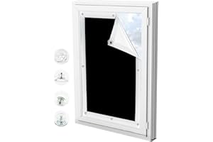 XtraCare Tenda Oscurante con Ventose, Tenda a Rullo senza Forare per Finestre da Tetto, Tenda Termica Isolante Oscurante, Protezione Solare, 96 x 93 cm, Nero