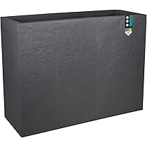 EDA Plastiques Jardinière VOLCANIA décor pierre gris galet - 99,5 x