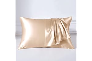‎THXSILK THXSILK 22 Momme Seide Kissenbezug - 100% Seide Kopfkissenbezug Sofakissenbezug - Anti milben Reißverschluss Seidenkissenbezug - Champagner 40 x 80 cm
