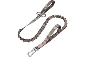 EXCELLENT ELITE SPANKER Laisse élastique Tactique pour Chien Laisse Militaire pour Chien Corde élastique à déclenchement Rapide avec 2 poignées de contrôle(MCP)