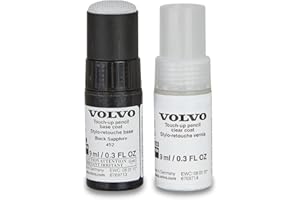 Volvo Oryginalny 452 Black Sapphire Metallic zestaw pisaków lakierowych - 9 ml lakier bazowy, 9 ml lakier bezbarwny - zestaw naprawczy lakier czarny 31266519