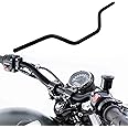 7/8" 22mm motorcycle Mid Handlebars, Motorcycle Handlebar Handle Bars Universal for All Motorcycle which the clamp 7/8" 22mm-Black