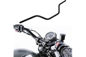 RUNFARR 7/8" 22mm motorcycle Mid Handlebars, Motorcycle Handlebar Handle Bars Universal for All Motorcycle which the clamp 7/8" 22mm-Black
