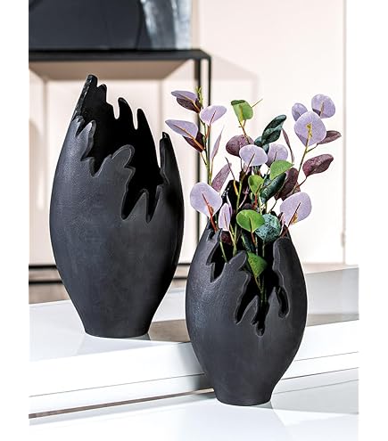 Vaas deco 18x30 cm CHOW groen/wit-goud - De Woon Cadeau Winkel