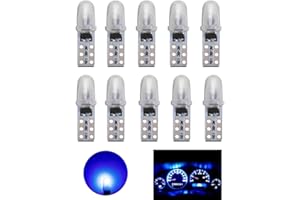 YOUNLEN T5 Bombillas LED, 2721 27 37 286 PC74 Bombilla LED, para luces interiores de salpicadero de coche, reemplazo de lámpara de instrumento automático, 12 V 0,6 W 3014 chips, paquete de 10（Azul）
