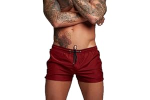 TMEOG Męskie, szybkoschnące kąpielówki, do noszenia na co dzień, na lato, na plażę, do pływania na desce, krótkie szorty do pływania z zamkiem błyskawicznym, kieszenie w kształcie koperty