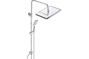 JOHO 304 Columna de ducha sin Grifo Set de Ducha sin Thermostato Monomando Acero inoxidable cromado set de ducha con ducha de mano(35x25cm)