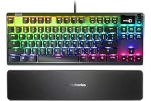‎STEELSERIES SteelSeries Apex 7 TKL - Mechanische Gaming-Tastatur – Kompakt (TKL) – OLED Smart Display – Rot Schalter – Deutsches (QWERTZ) Layout - Kompakt (TKL)