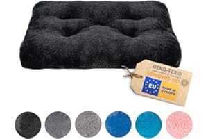 MIMIKO Pets - legowisko dla psa i kota - Poducha Shaggy | L (65x45 cm) Czarny | Puszysta poduszka dla psa | Łóżko dla psa i łóżka dla kota | Rozmiary L-XXL dla dużych, średnich i małych zwierząt