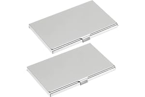 CiciIng Business Card Holders, 2 Pcs Stainless Steel, Super Light, Card Case for Men and Women