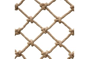SSWZHANG Red de Enrejado Yute Natural Red de Cuerda de Cáñamo Malla De Seguridad para Niños De Escalada De Casa De Árbol Red De Protección De Barandilla De Balcón(Size:2 * 3m(7 * 10ft))