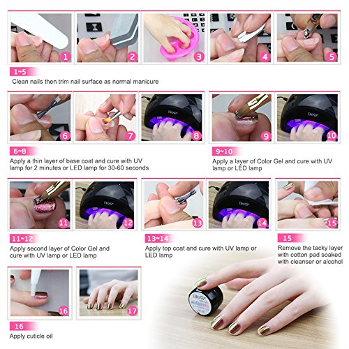 Elite99 UV Nagellack farbgel Gel Nail Art Gel Polish Chamäleon Farbwechselnd Hologramm (1xStück+1 x Stück KOSTENLOSER Pinsel) - 3