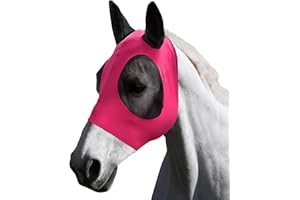 XFSRG Fliegenmaske Pferd UV Schutz Super Comfort Stretchy Horse Fly Mask mit Large Eye Space Elastisch Pferdefliegenmaske mit Ohrenschutz Pferde Atmungsaktiv Hautfreundlich