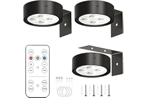 Anmossi Eclairage Tableau Sans Fil,3 pièces Éclairages Murales à Batterie Rechargeable,Spot LED Sans Fil avec Telecommande,Applique Murale Intérieure pour Tableaux,Cadres Photo,Portraits (Noir)