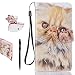 Produktbild Honor 8 Hülle, Honor 8 Schutzhülle Leder Hülle, Alfort 3 in 1 Flip Wallet Fashion Design Dual Use Falten Premium PU Leder Tasche Case Cover Folio Mappen Kasten Abdeckung für Huawei Honor 8 5.2" Smartphone Funktion Unterstützte Telefone mit Katze ( Farbe ) + Netter Staub Stecker + Alfort Schwarz Stylus Pen