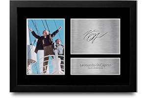 HWC Trading FR A4 Leonardo DiCaprio Titanic Regali Stampati Autografo Firmato Immagine Per Gli Appassionati Di Memorabilia Di Film - A4 Framed