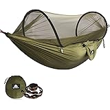 NATUREFUN Amaca da Campeggio da Viaggio| capacità di Carico 300kg,(275 x 140 cm) Traspirante Nylon da Paracadute| 2 x Moschet