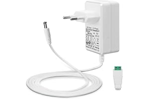 LACASA 24V 1A Netzteil für LED Streifen, 24W Transformator/Trafo AC 200-240V zu DC 24V Treiberkonverter Adapter mit 5ft/1,5m Kabel Stromversorgung, 5,5 x 2,1mm Buchse, EU Stecker, GS TÜV CE Zulassung