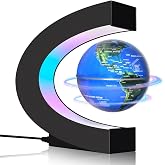 Poojaed Magnetic Levitating Floating Globe with LED Lights, Cool Gadgets C Frame Globe Lamp for Men Father Husbands Boys Girl