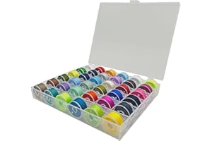 HWX MEDIA 36 Pcs Bobbins for Sewing Machine, Sewing Machine Accessories, Sewing Machine Thread, Pre-Wound Bobbins, Bobbin Case for Brother/Janome/Kenmore/Babylock/Elna/Singer Sewing Machine(Assorted Colors)