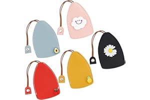 TOKSEO 5 Pièces Sac à Clés Coloré en Cuir, Étui à Clés de Créativité Mignon en Cuir PU, Sac à Clés de Voiture Portable Étanche, Sac à Clés