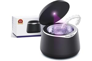 SONIC DENTAL Sonic Pro - Dispositivo per la pulizia dentale a ultrasuoni, 43 kHz, per protesi, paradenti, bretelle, testine per spazzolini, gioielli e tutti gli apparecchi dentali, idoneo per FSA/HSA (onice nero)