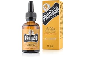 ‎PRORASO Proraso Beard Oil, Wood & Spice, 30 ml, Bartöl mit Zedernholz & Zitrus-Duft, Bart Weichmacher pflegt Haut & Haar und schützt das Barthaar, Made in Italy