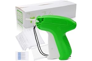 LONNEY Etikettierpistole Etikett Pistole Etikettiergerät Kleidung Heftpistole Faltensteckpistole mit 5 Ersatznadeln 5000 Heftfäden (Grün)