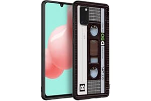 Yoedge Negro Custodia para Samsung Galaxy A31 4G 6.4″ Dibujos Animados Carcasa de Silicona Case Protectora de TPU Suave Protección Cover para Samsung A31 Teléfono Carcasas Fundas,Cinta de Audio 2