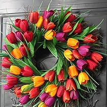 Zijde bloemen krans 45/50 cm doorsnee