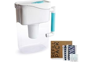 Phox Wave 2.8L Water Filter Jug and Refillable Cartridge (Clean), Blue,White | 3 Month Supply