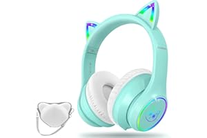 LOBKIN Kinder Kopfhörer mit Tasche, Kopfhörer Kabellos und Kabel Bluetooth für Kinder, Faltbar Einstellbar Over Ear Kopfhörer Kinder für Schule, Reisen