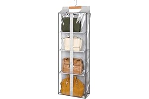 ‎JC-HOUSER JC-Houser Transparenter Schrank Handtaschen Aufbewahrung, Vielseitig Kleiderschränke Handtasche Regal, über der Tür Taschen Aufbewahrung Taschenständer für Schlafzimmer Wohnzimmer (XL-Grau)