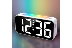 Netzu Wecker Digital, Wecker mit Licht, Digitaler Wecker Kinder mit Großes LED-Display, Schlummerfunktion, Doppelter Alarm, Helligkeitseinstellung, USB-Ladeanschluss, Wecker Laut für Tiefschläfer