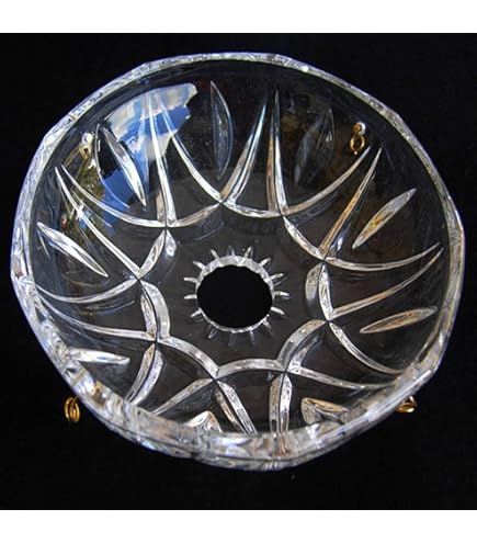 Bobeche Tazza In Cristallo Trasparente Ø14.7cm - Ricambio Per Lampadari - Design Lisa Con Fori Per Pendagli - Foto 6