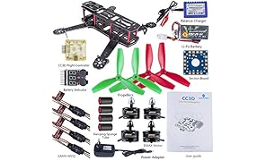 SunFounder 250mm FPV Quadcopter Drone Frame Kit CC3D Controller EMAX ESC Simon 12A Motor MT2204 2300KV 11.1V Li-po Battery Glass Fiber Racing Flying 4-Axis CW/ CCW Propellers Balance Charger for Lumenier QAV250 ZMR250