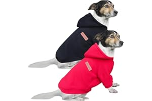 HuaLiSiJi Felpe con Cappuccio per Cani Felpa Cane Piccola Taglia Maglione Cane Taglia Piccola Bellissimi, Tessuto Morbido, Molto Caldo (XXXL, Nero+Rosso)