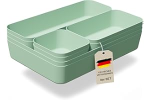 VMbathrooms Ensemble de séparateurs de tiroirs pour tous les besoins | Boîtes de rangement pratiques pour bureau | Séparateurs de tiroirs – Votre aide idéale pour l'organisation quotidienne (Vert)