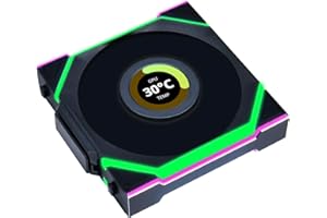 Lian Li UNI FAN SL Wireless LCD PC Fan 120mm RGB – Reverse Blade Gaming PC Fan Black | PWM Fan - 40 ARGB LEDs - up to 1,900 RPM - Slot-in System - High Airflow - Low Vibration - Quiet