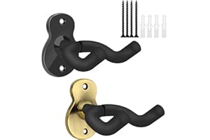 Yumzeco TTCR-II 2 Packs Guitare Ukulélé Montage Mural Guitare Cintres Muraux Support Mural Guitare Support pour Ukulélé Acoustique Électrique Classique Basse Guitare Mandolines Violon Crochets Muraux