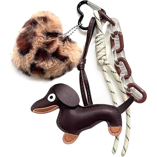 NHQZ Porte-clés Teckel En Cuir Synthétique,porte Clef Peluche