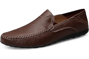 HALFWORD Męskie buty na co dzień z prawdziwej skóry buty do jazdy modne wsuwane mokasyny